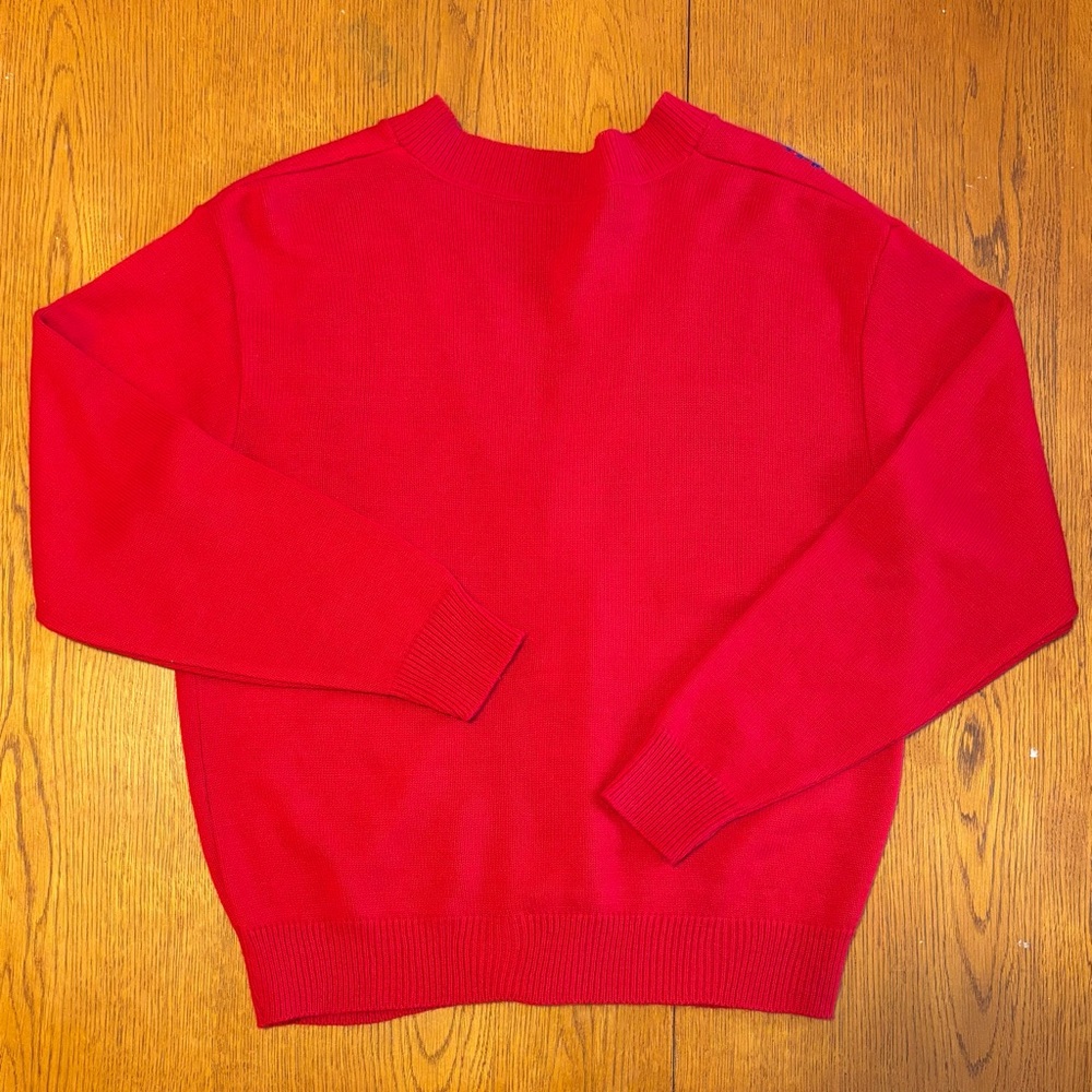Vintage Southern Lady Vibrant Red Paisley Cardigan - Picture 7 of 8